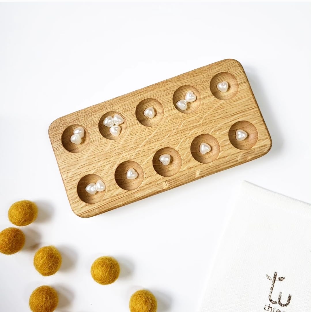 Montessori Wooden 10 Ten Frame Ten Oak Double-Sided Board Math Manipulate Gift for Kids Counting Early Learning Toddler Activity Math Board (Only 10 Frame)