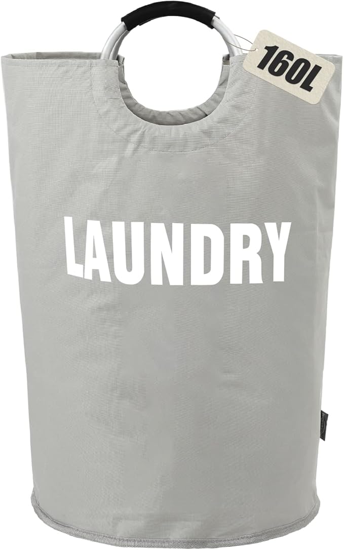 DOKEHOM 160L XX-Large Laundry Basket, Collapsible Laundry Bag, Foldable Laundry
