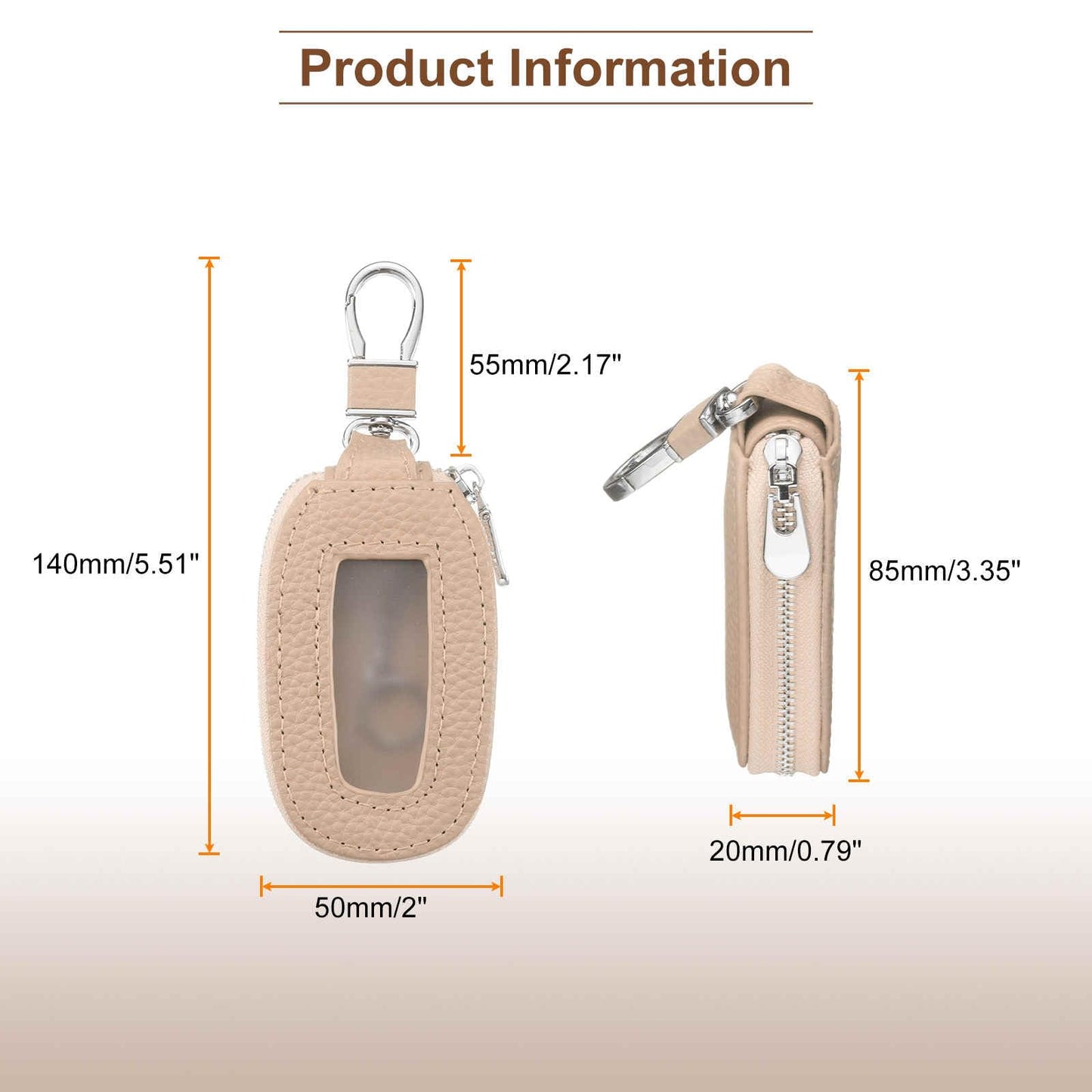HARFINGTON 2Pcs Universal Premium Car Key Fob Case Genuine Leather Key Fob Protector Cover Smart Key Fob Holder for Remote Key Fob, Pink