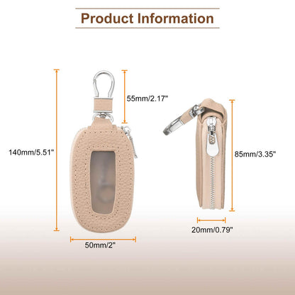 HARFINGTON 2Pcs Universal Premium Car Key Fob Case Genuine Leather Key Fob Protector Cover Smart Key Fob Holder for Remote Key Fob, Pink