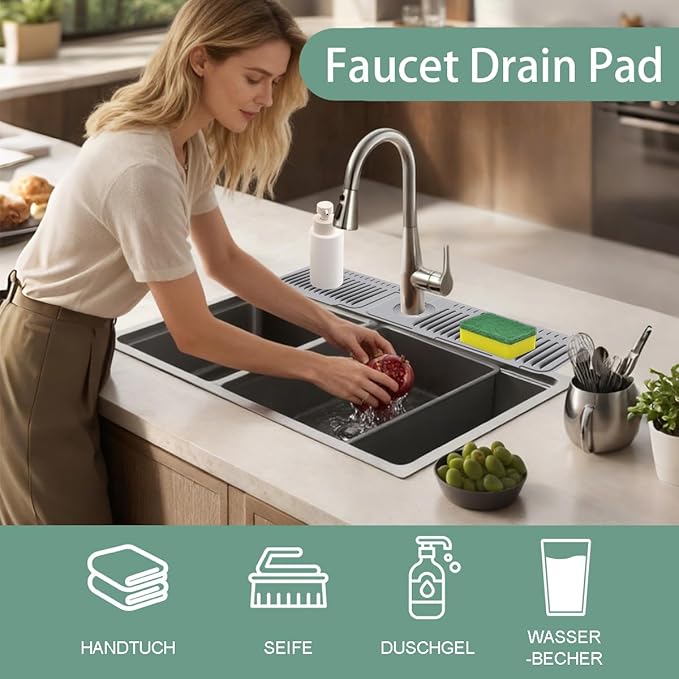24 Inch Upgraded Draining Mat Folding Faucet Mat