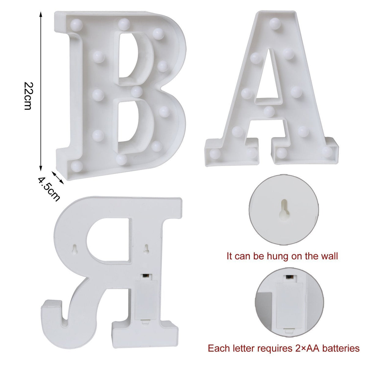 BAR - Illuminated Marquee Bar Sign - Lighted LED Marquee Word Sign - Pre-Lit Pub Sign Light Battery Operated (23.03-in x 8.66-in)
