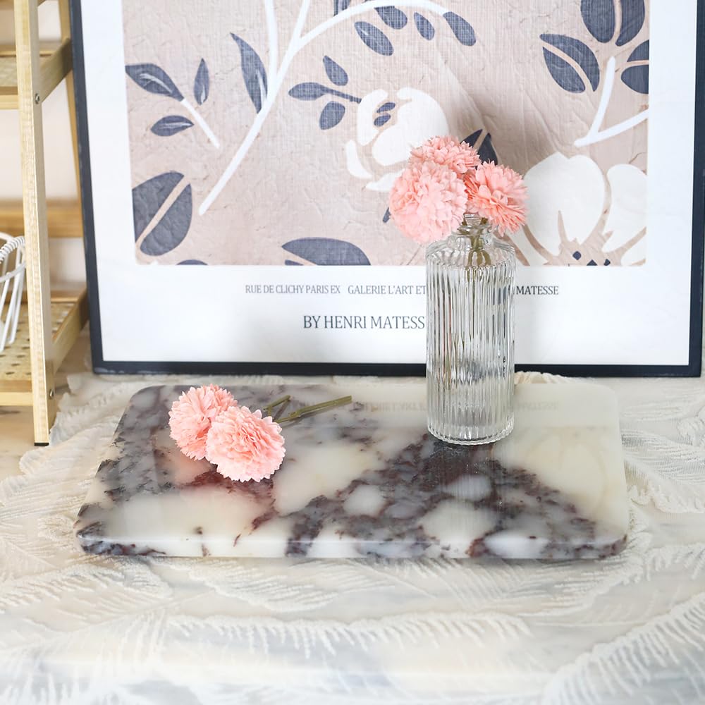 Premium Natural Marble Pastry Serving Boards, Non-Slip, Pastry & Cheese Board, Charcuterie Serving Tray, Chocolate Slab, Durable Kitchen Tool & Elegant Gift