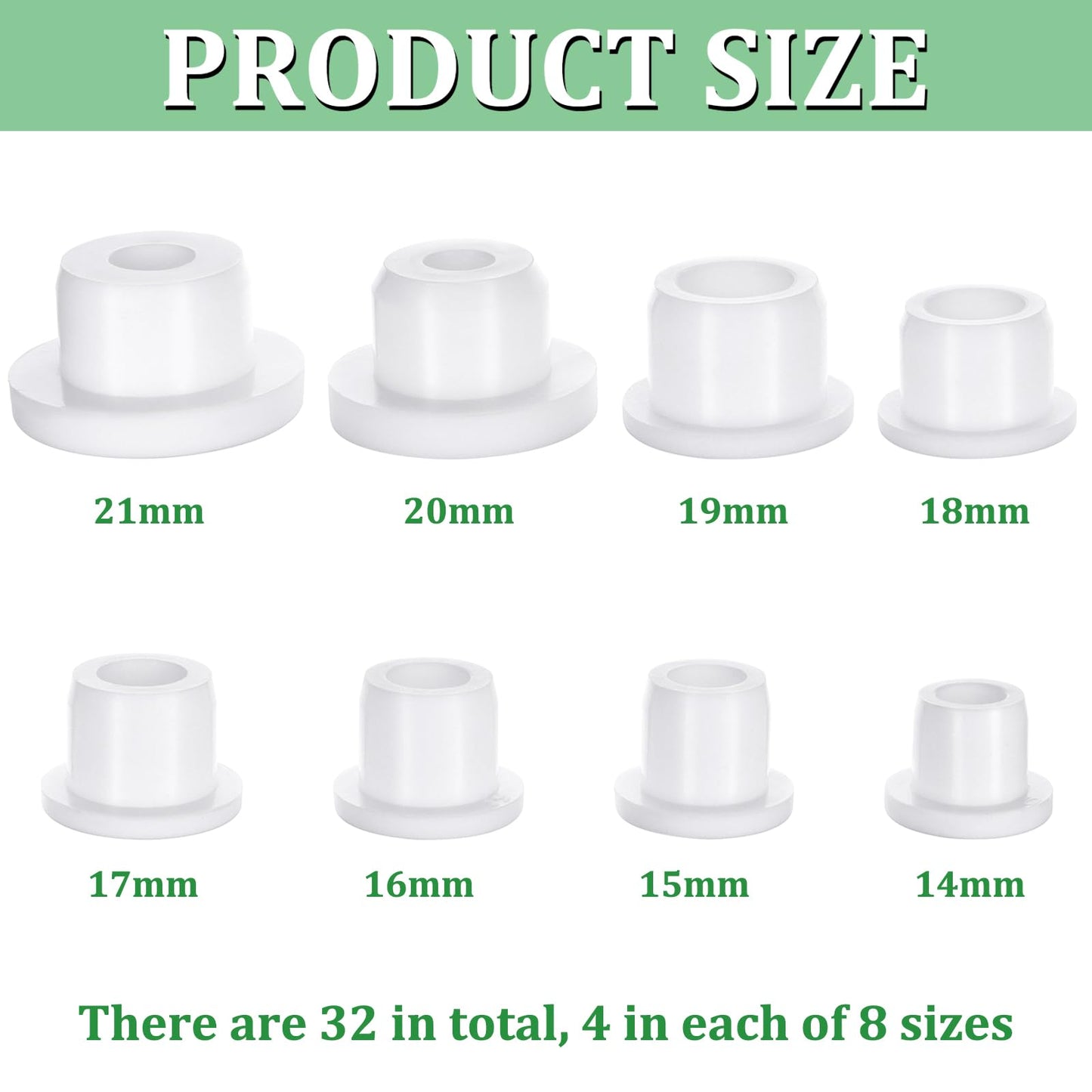 32Pcs Silicone Salt And Pepper Shaker Stoppers 14,15,16,17,18,19,21 mm Stoppers for Salt and Pepper Shakers,Salt Shaker Plug Replacement Salt and Pepper Shaker Stoppers Plugs for Pots Bottles Pipes