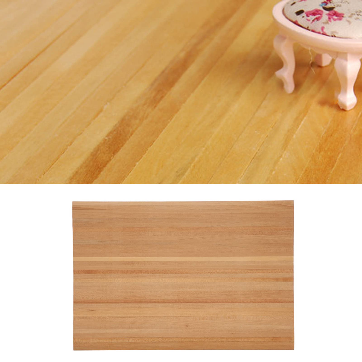 1:12 Dollhouse Wood Floorboard, Miniature Wooden Flooring Decoration Accessory for Dollhouse Interior Layout