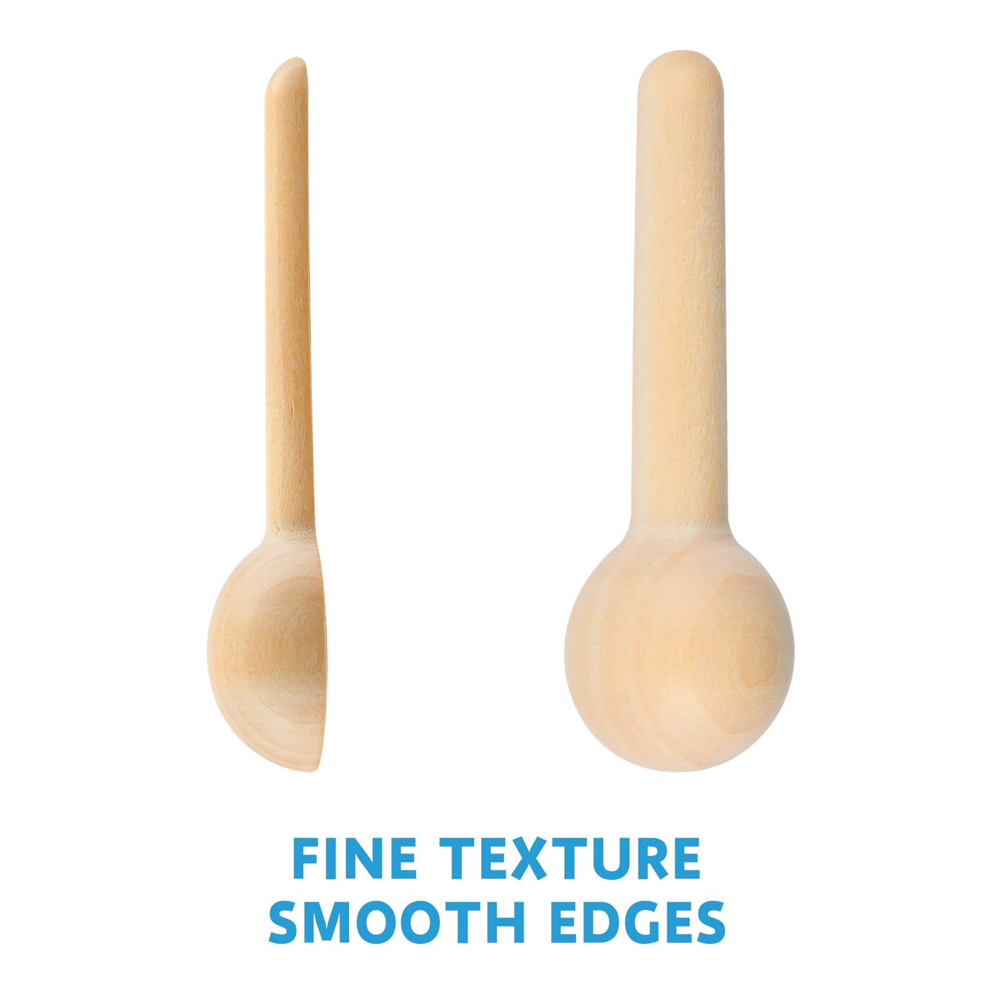 Aemygo 100 Pieces Small Wooden Spoons, 2.9 Inch Mini Natural Wooden Scoops Tiny Tasting Spoons for Spice Jars Coffee Condiment Honey Teas Sugar Kitchen Cooking