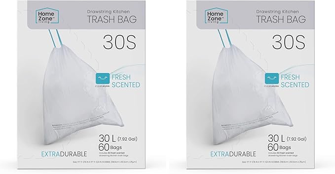 Home Zone Living 8 Gallon Kitchen Trash Bags