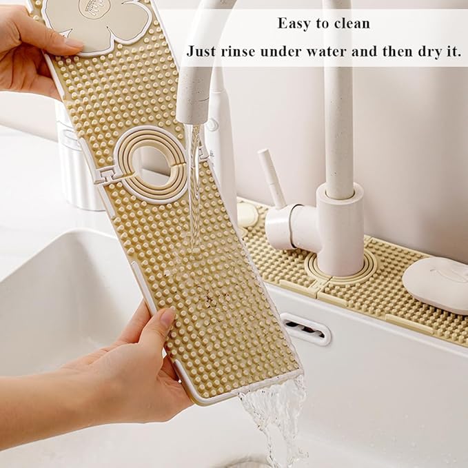Faucet Mat for Kitchen Sink Splash Guard, 15 Inch Long Faucet Draining Mat