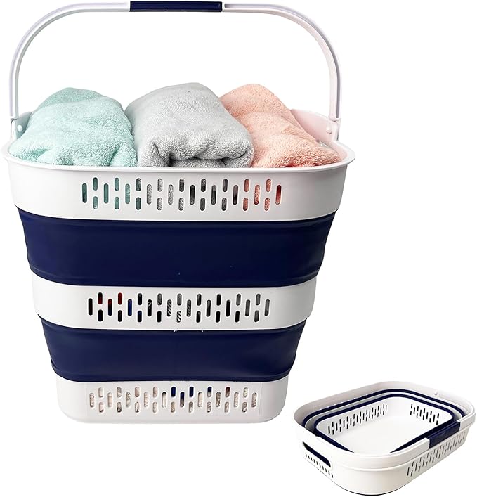 SAMMART 38L Collapsible Plastic Laundry Basket