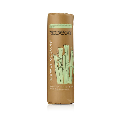 Ecoegg Bamboo Kitchen Towels | Reusable Eco Friendly Alternative to Kitchen Paper | Made from 100% Sustainable Sources | Super Absorbent | 20 White Towels | 1800 uses