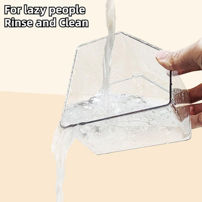 Copfeu Hamster Sand Bath Box Container, Mini Pet Sandbox Lid Design Take Bath Wooden Sandbox Dust Bath, Transparent Bathroom & Digging Box Acrylic Hamster Litter Box Small Animal Accessories (C)