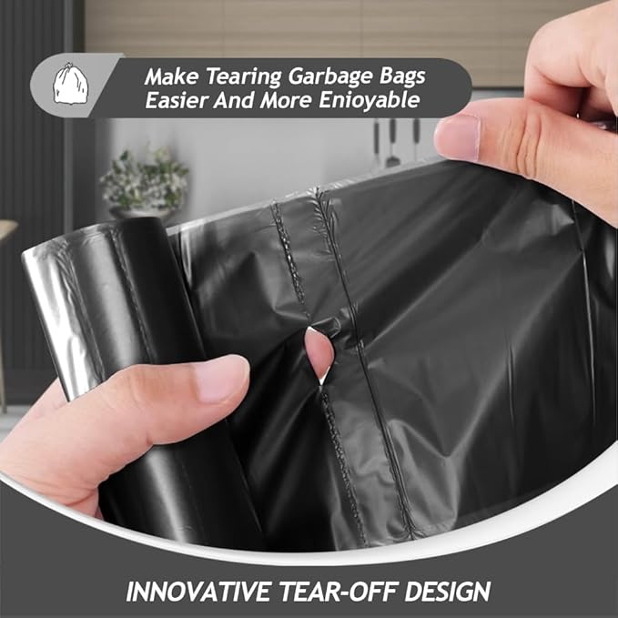 Teivio 4 Gallon 200 Counts Strong Trash Bags Garbage Bags, Bathroom Trash Can