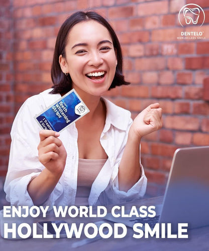 DENTELO Professional Teeth Whitening Strips,42 Non-Sensitive, Safe for Enamel, Anti Slip, Dentist Formulated Teeth Whitener Strips, Adavance Pap Whitening Stripes