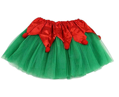 Jastore® Girls Layered Stars Sequins Tutu Skirt Princess Ballet Dance Dress (Christmas Tutu Green 1)