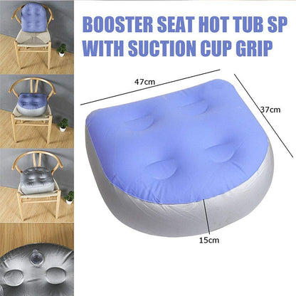 LATERN 2Pcs Inflatable Booster Seat, Hot Tub Cushion Spas Booster Seat Back Pad with 4Pcs Suction Cups for All Spas and Hot Tubs (47 x 37cm)