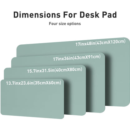 Aothia Leather Desk Pad Protector, Mouse Pad, Office Desk Mat, Non-Slip PU Leather Desk Blotter, Laptop Desk Pad, Waterproof Desk Writing Pad for Office and Home (Light Blue,31.5" x 15.7")