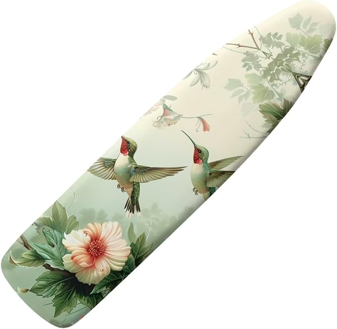 Hummingbird Floral Ironing Board Cover Resist Scorching and Staining, 15x54