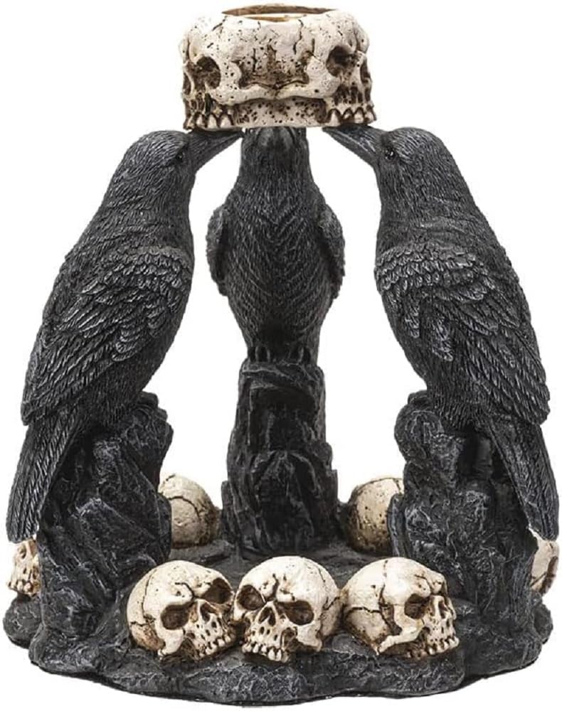 Pacific Giftware Raven Backflow Incense Burner, 5.25-inch Height, Cold Cast Resin