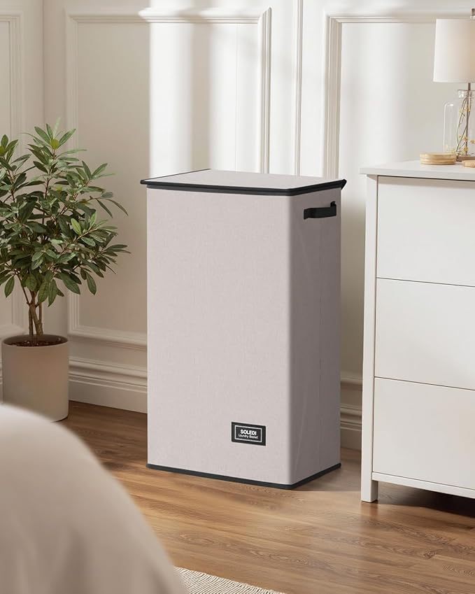 SOLEDI Laundry Hamper with Lid 100L Large & Tall Collapsible Laundry Basket
