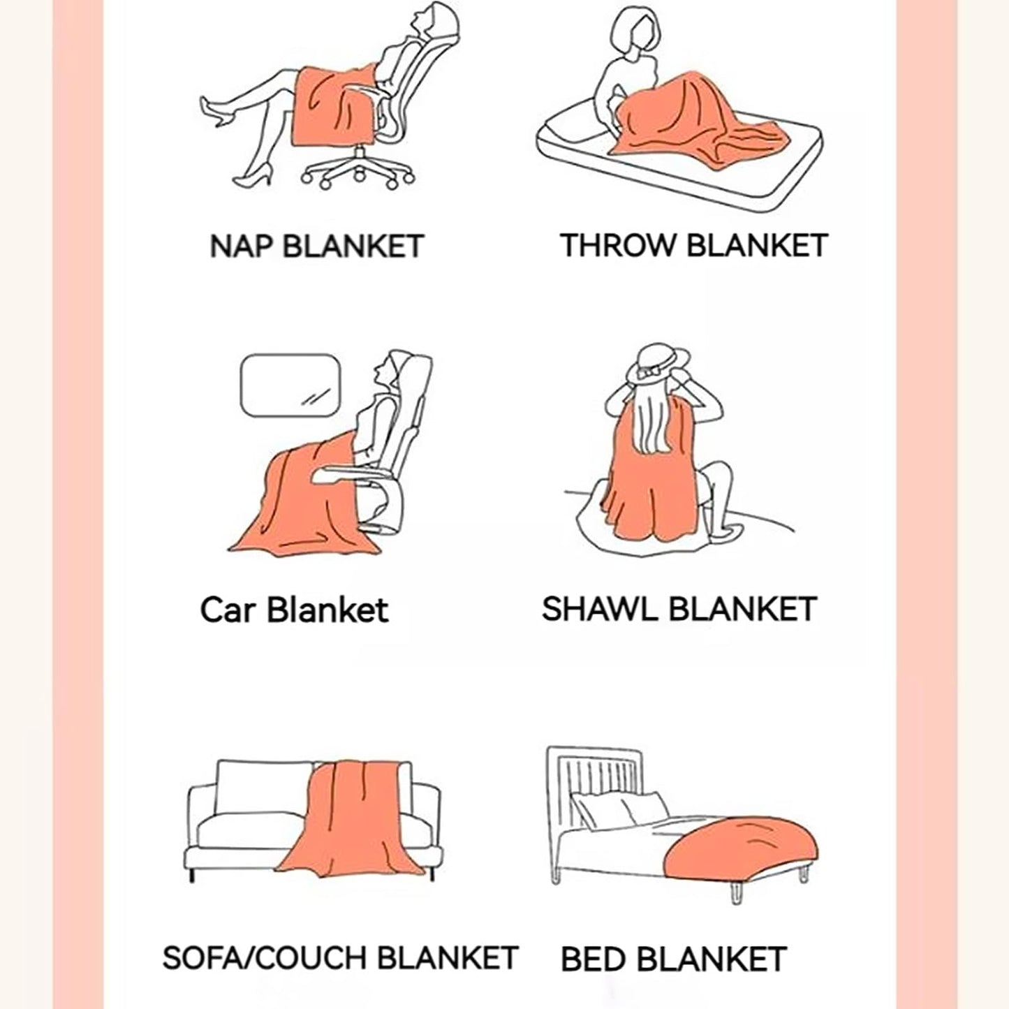 UKELER Boho Sherpa Throw Blanket and Faux Fur Throw Blanket, Soft Cozy Warm Blanket for Bed, Couch, Sofa, Office, Camping, Travel
