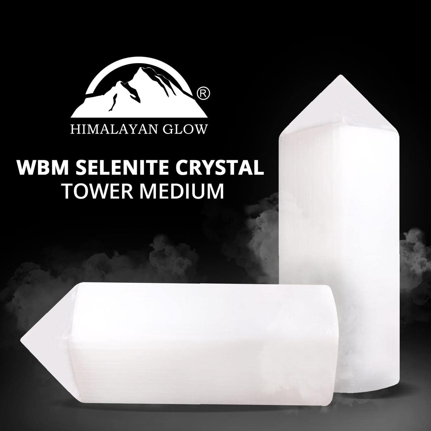 Himalayan Glow WBM Selenite Crystal Tower, Morrocan and Healing Stone - Medium Size