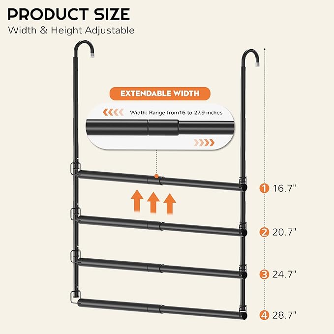 Hanging Closet Rod Adjustable Width Height Closet Rods