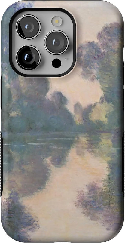 Casely iPhone 14 Pro Case | Opposites Attract | Day & Night Mountains | Compatible with MagSafe | Bold Protective Design