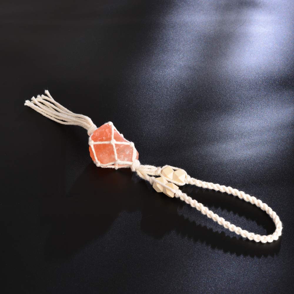 VNVETYTO Healing Crystals Feng Shui Hanging Ornament Car Ornament Meditation Hanging Ornament Window Ornament for Home Decor (1 Piece Himalayan Salt Stone)