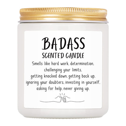 Sinsufur Congratulations Gifts for Women, Inspirationalfor Friends Coworkers, Birthday Christmas for Women - Boss Lady, New Job, Promotion Gift, 7oz Badass Scented Candle