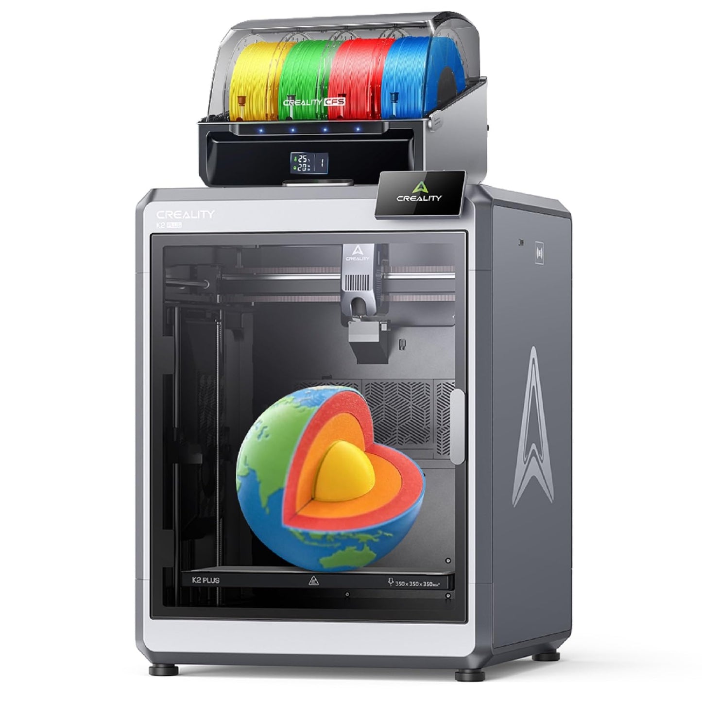 Creality K2 Plus Combo 3D Printer,Multi Color Printing with New CFS,Max 600mm/s Printing Speed,Full-auto Leveling,Next-Gen Direct Drive Extruder,Dual Al Camera,Build Volume 13.78 * 13.78 * 13.78Inch