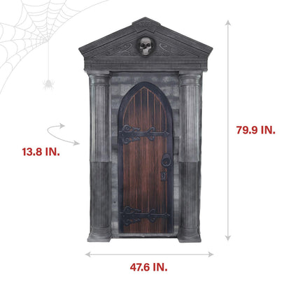 Haunted Hill Farm 6.7-Ft Animatronic Mausoleum by Tekky, Halloween Animatronic, Spooky House Wall Decoration, Creepy Indoor & Covered Outdoor Party Decor Motion-Activated Lights & Sound, LifeSize