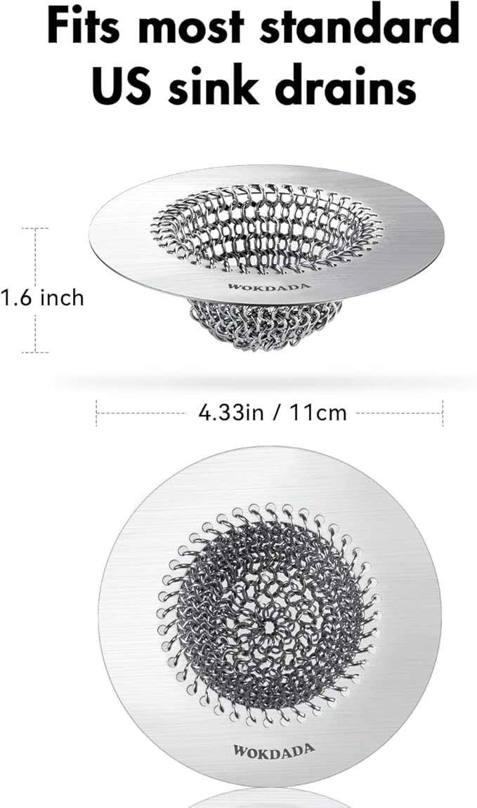 Sink Strainer with Stopper, Wokdada Revolutionary Clog-Free Food Catcher