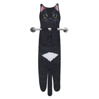 Funny Cat Hand Towels - Cute Decorative Washcloths & Face Towels, Super Absorbent & Soft - Mothers Day, Easter, House Warming & Birthday Gifts for Women Cat Lovers
