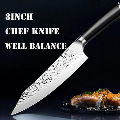 Astylway Chef Knife Starter 8 inch Super Sharp Chef's Knife Home Cook Kitchen Knife Premium Carbon Stainless Steel Universal knife with Ergonomic Wooden Handle in Gift Box