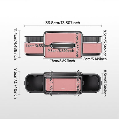 Multifunctional Car Seat Back Organizer Box with Drink Cup Holder, Makeup Mirror, Tissue Box& Hooks for Car Seat Back, New Upgrade Car Headrest Backseat Organizer Suitability for Wife, Girlfriend