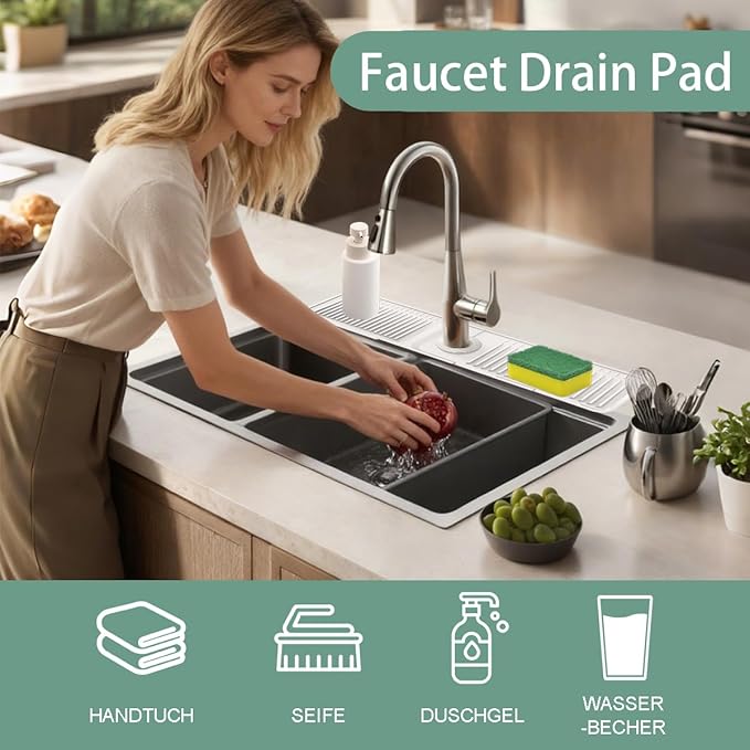 24 Inch Upgraded Draining Mat Folding faucet Mat