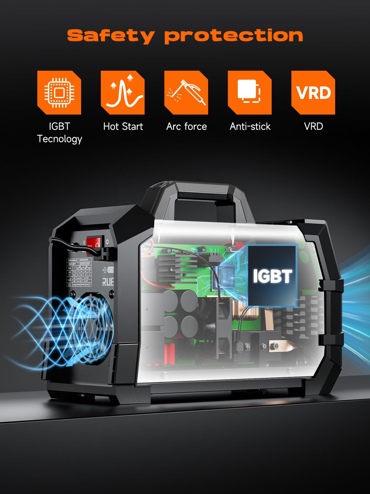 Rubik Stick Welder, ARC MMA 225Amp Electric Welding Machine, IGBT Digital Dispaly LCD 110V/220V Hot Start 2 in 1 Portable Welder Machine with Welding Helmet