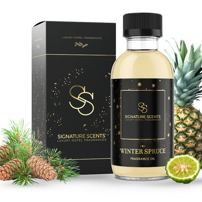 Luxury Hotel Diffuser Oil for Hotels and Homes - Aromatherapy Oils for use with an Essential Oil Diffuser at Home - Fragrance-Scent Diffuser Oil Blend (Winter Spruce) 4.05fl oz (120ml)