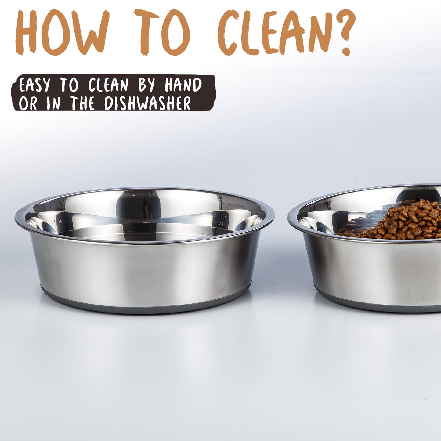 PEGGY11 Stainless Steel Metal Dog Bowls, 900 ml, 2 Pack