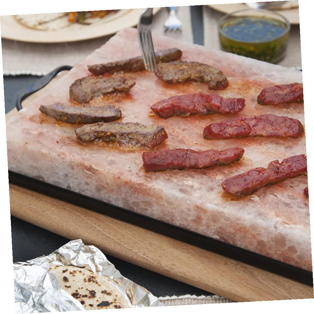 Healifty Enamel Salt Plate Rack Barbecue Roasting Tool Lightweight Kitchen Accessory for Salt Block Grilling and BBQ Trays
