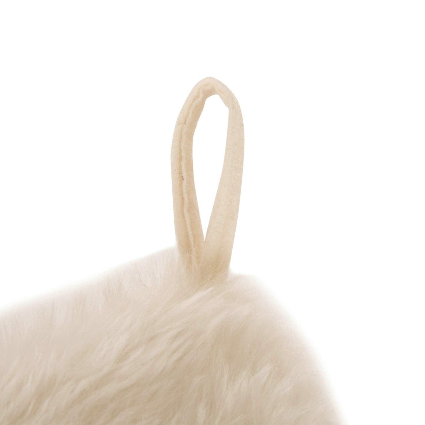 Glithome 21" L White Plush Christmas Stocking with Hooked Xmas Stocking for Christmas Decorations and Party Accessory