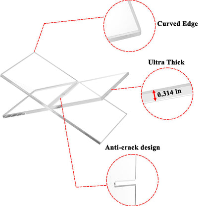 Large Clear Acrylic Book Stands for Display, Amlits, Best Reading Bookstand Display Open Holder for Cook Books Magazines, Newspaper, Textbooks (Clear)