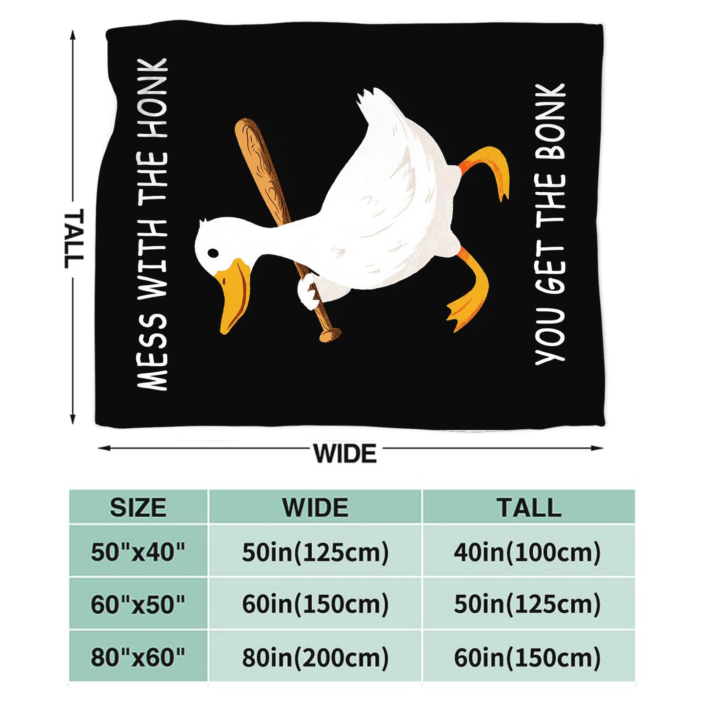 Duck Blanket for Kids, Funny Duck Lovers Fleece Blanket Gifts for Boys Girls, Warm Cozy Soft Flannel Stuff for Bed Sofa Couch 50" x 40"