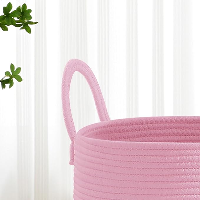 VIPOSCO Large Laundry Hamper, Tall Woven Rope Storage Basket