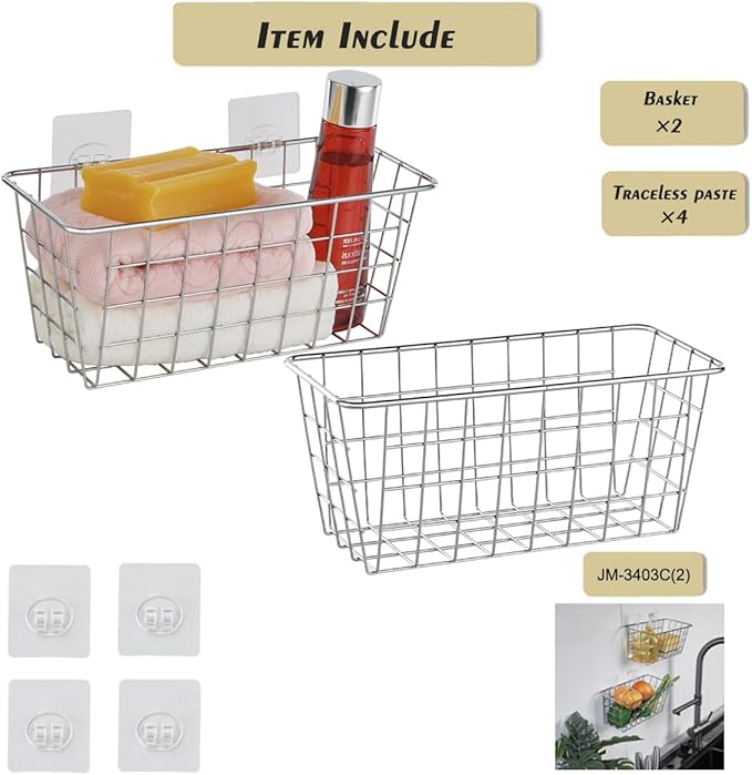 2 Pack Hanging Storage Basket, Bathroom Basket, Household Goods,