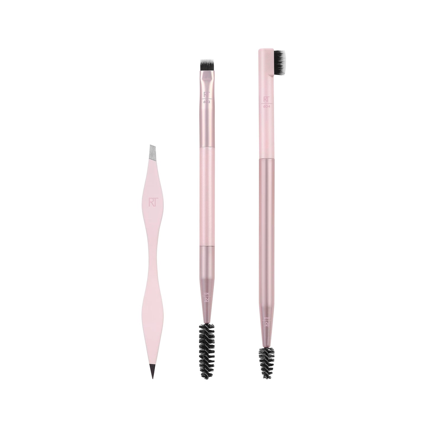 Real Techniques Eye Shade & Blend Makeup Brush Trio, For Eyeshadow & Liner, Makeup Tools for Shaping & Grooming Brows, Defined Makeup Look, Synthetic Bristles, Vegan & Cruelty-Free, 3 Count
