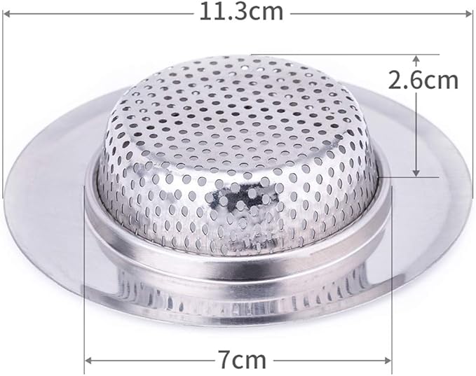 4.5 Inch Diameter Rim Heavy Duty Stainless Steel Kitchen Sink Basket Strainer