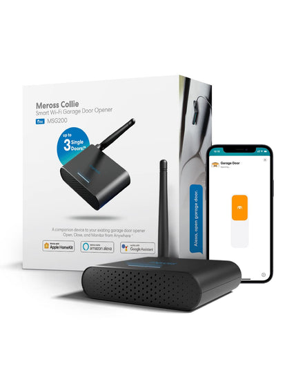 meross Smart Garage Door Opener Remote, Compatible with Apple HomeKit, Amazon Alexa, Google Assistant, CarPlay and SmartThings, No Hub Required