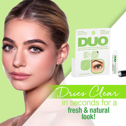 Duo Brush on Clear Lash Glue, Striplash Adhesive with Brush, Latex Free, Rapid Dry, Dries Clear, False Eyelash Glue, 5 g, (Pack of 1)