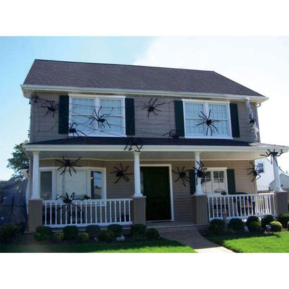 Halloween Decorations Big Spider 4.9 Ft Black Soft Hairy Scary Spider Fake Large Pops for Halloween Outdoor Yard Party